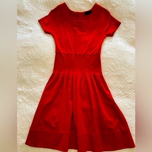 PINK TARTAN RED PLEATED VINTAGE DRESS - Size XS - Picture 7 of 12